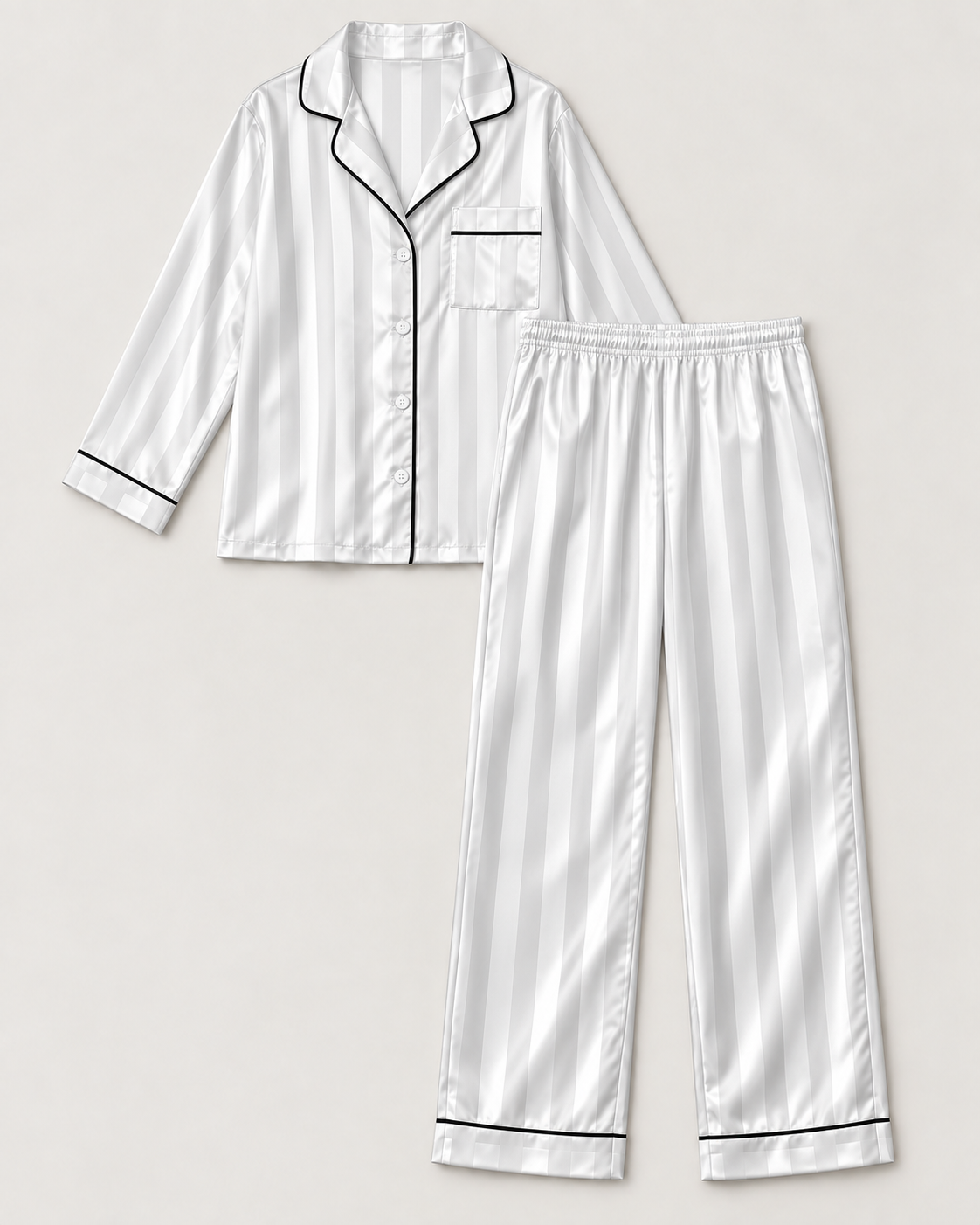 Striped Satin Pajama Set
