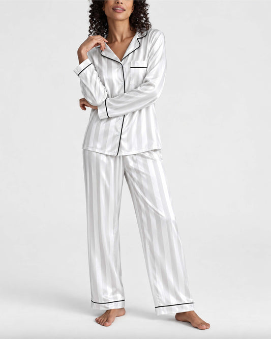 Striped Satin Pajama Set
