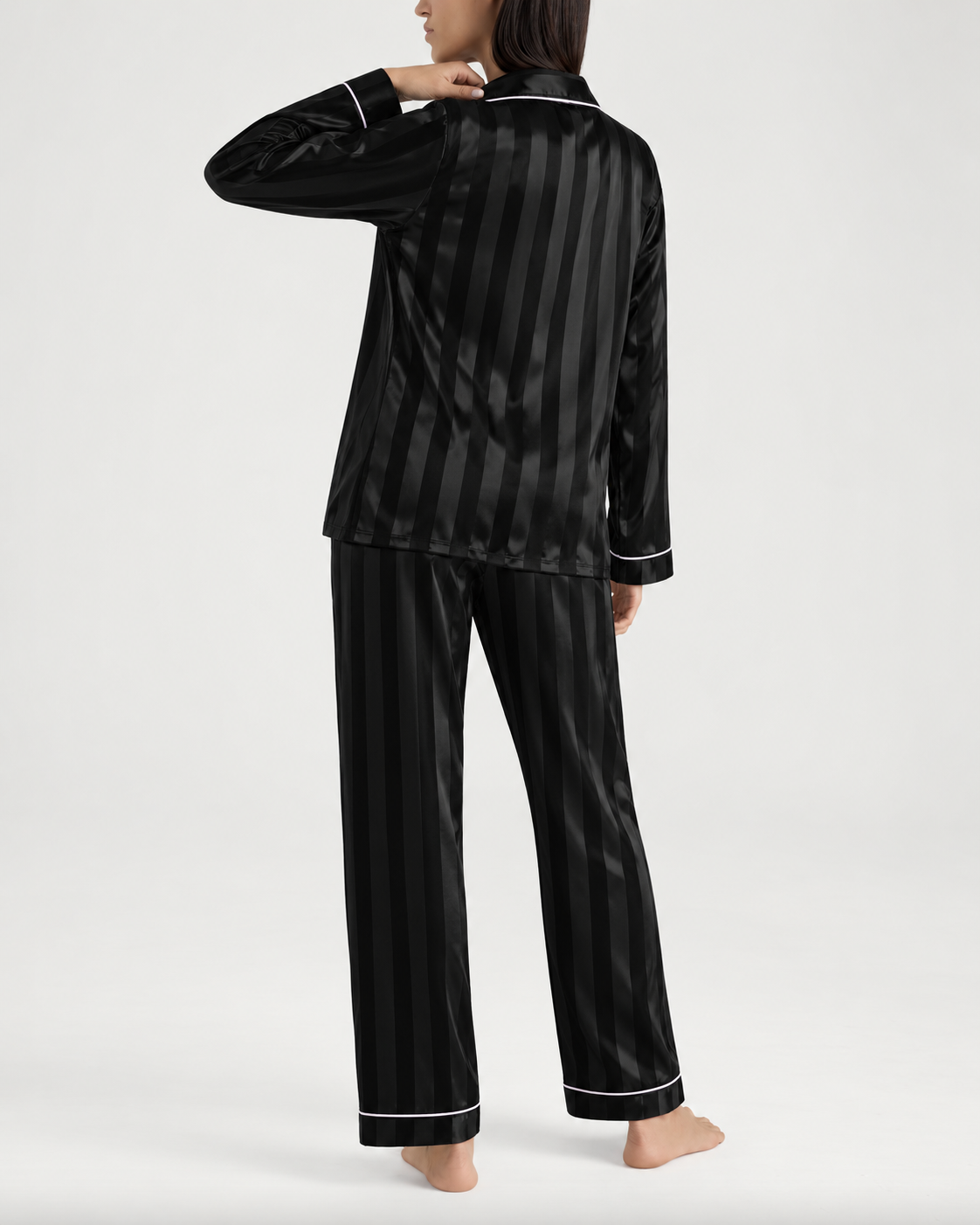 Striped Satin Pajama Set