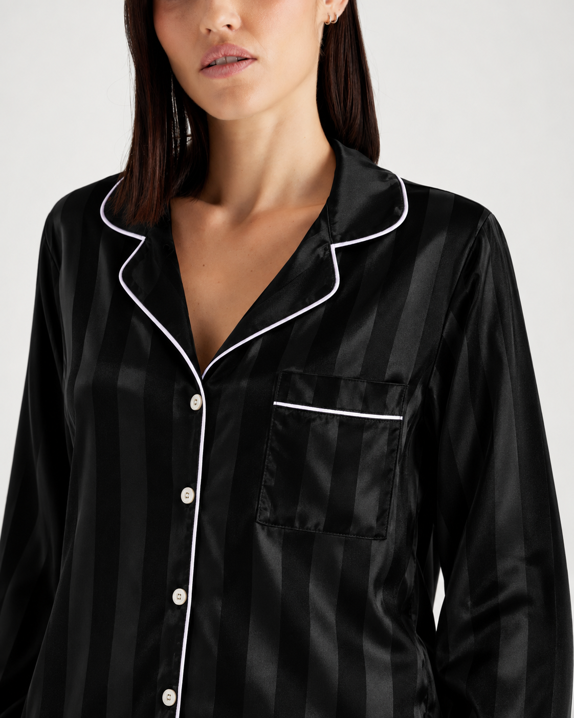 Striped Satin Pajama Set