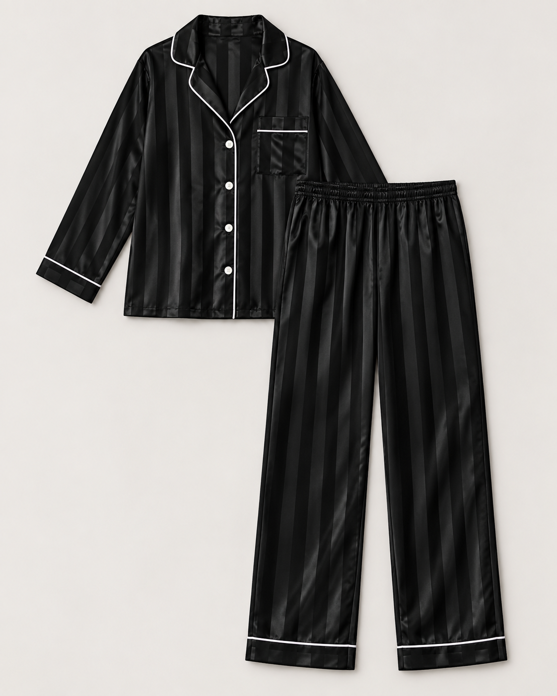 Striped Satin Pajama Set