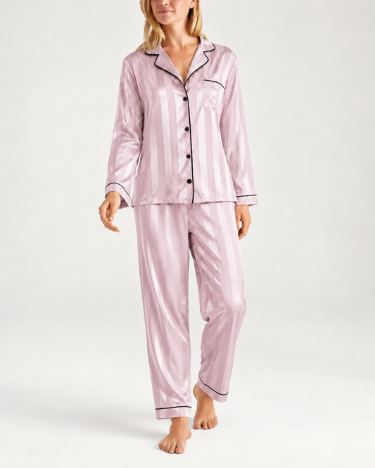 Striped Satin Pajama Set