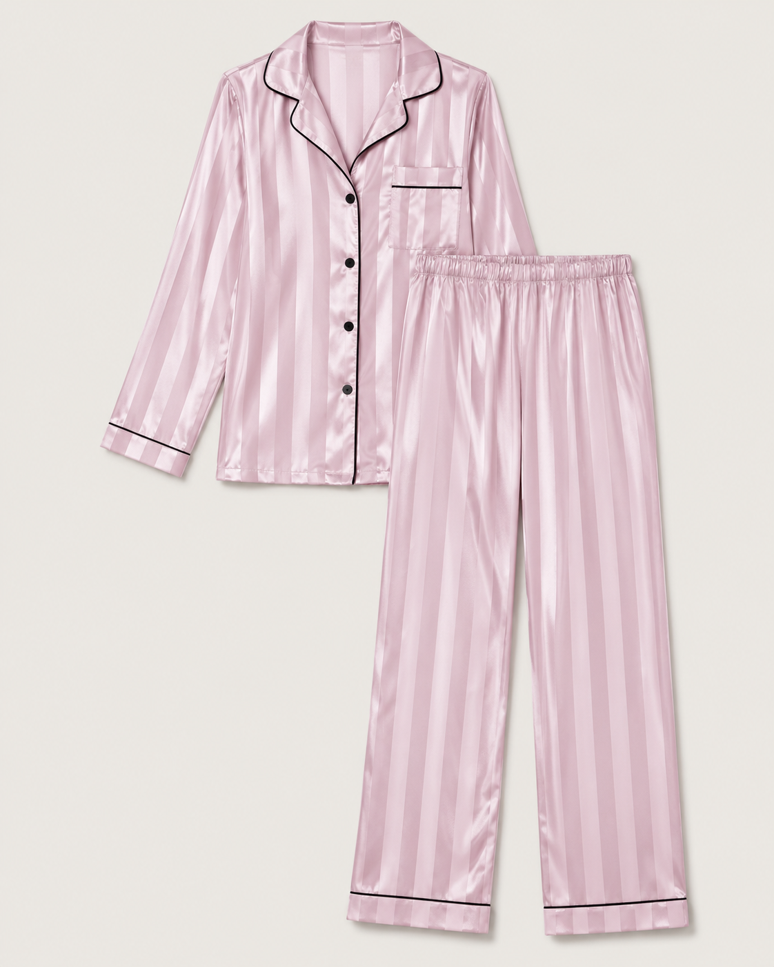 Striped Satin Pajama Set